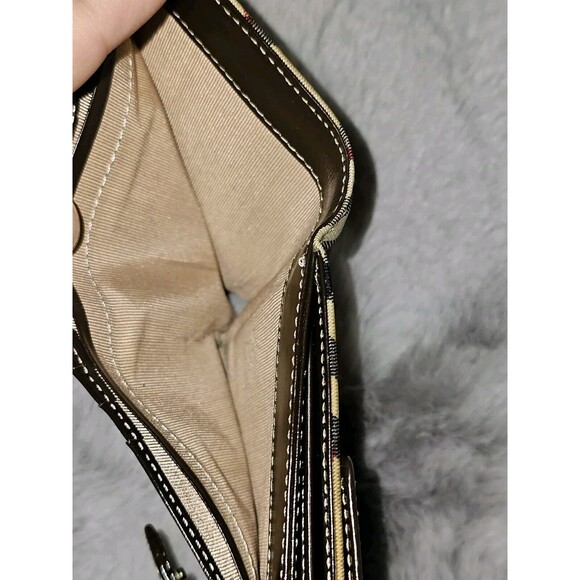 BURBERRY London Blue Label Nova Check Canvas Leather Small Bifold Compact Wallet - Picture 7 of 16